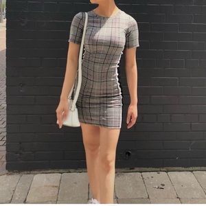 H&M checkered bodycon dress